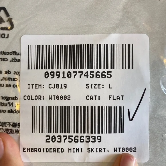 J.Crew Women's Embroidered side-tie mini skirt Large White Color - Picture 7 of 8